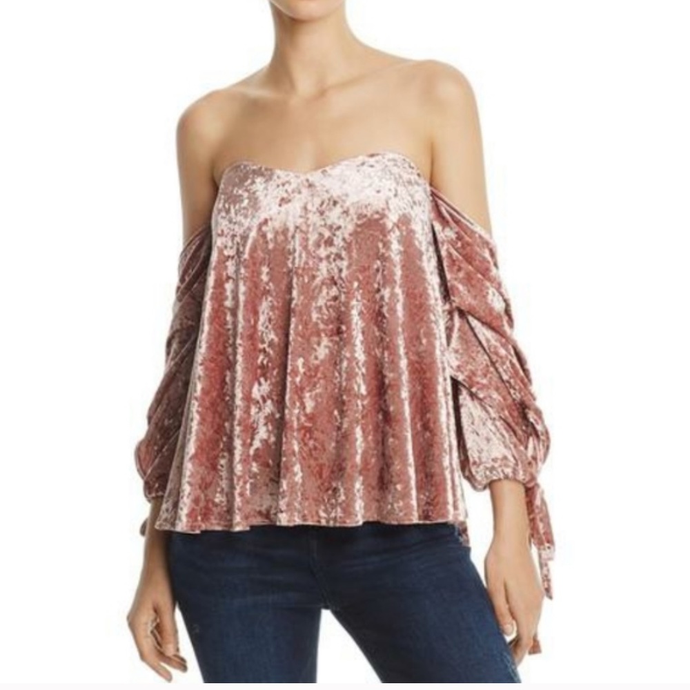 Do + Be off shoulder velvet top - Picture 2 of 16